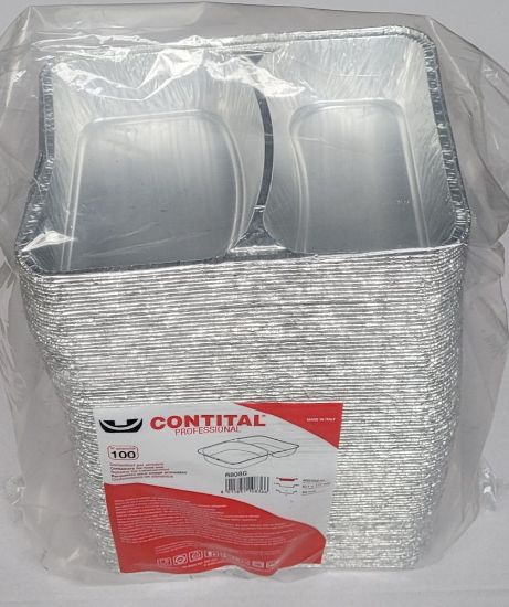 Bild von Alu-Menüschale *2-geteilt* mit der Beschreibung 227x177x30mm