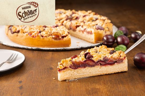 Bild von Omas Landkuchen Pflaumen Streusel mit der Beschreibung 4 Teile vg., 38 cm