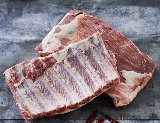 Bild von Spare Ribs ( Kotelettrippen ) mit der Beschreibung ungewürzt, in Lagen, gefr.