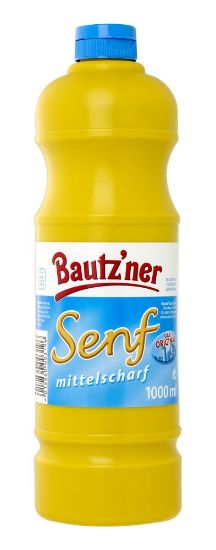 Bild von Bautzner Senf mittelscharf mit der Beschreibung Portionierflasche