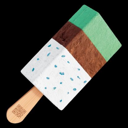 Bild von Minecraft mit der Beschreibung Leckeres Langnese Stieleis inspiriert vom Minecraft-Spiel und dessen ikonischer Landschaft.