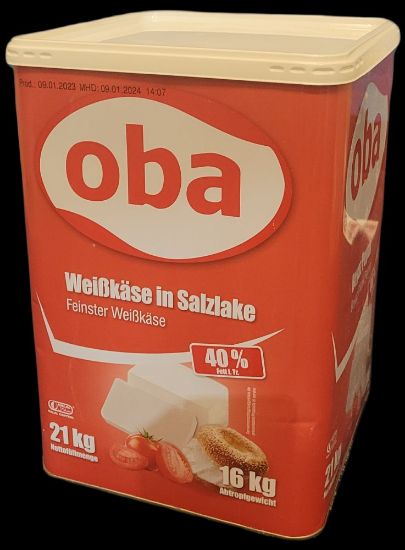 Bild von Weichkäse (Feta in Salzlake) mit der Beschreibung OBA,i 40%,16kg/Ds.