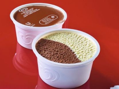 Bild von Eisbecher Schoko-Vanille mit der Beschreibung Eis mit Vanillegeschmack und Schokoladeneis.