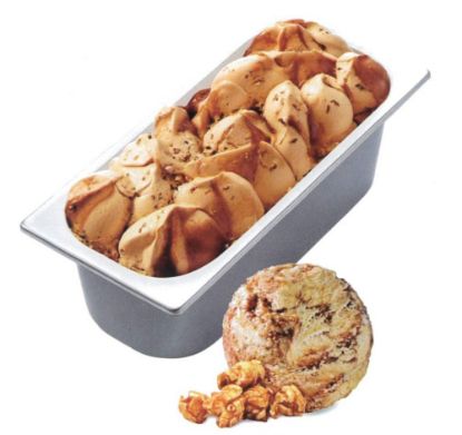 Bild von CDS Caramel Popcorn mit der Beschreibung Karameleis mit gesalzener Karamelsauce und karamelisierten Maisstückchen mit Popcorngeschmack