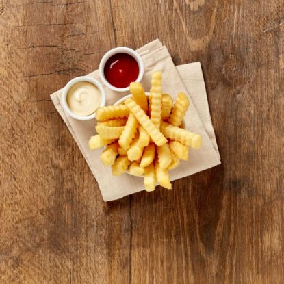 Bild von Pommes Cringel Cut mit der Beschreibung TIFA Wellenschnitt