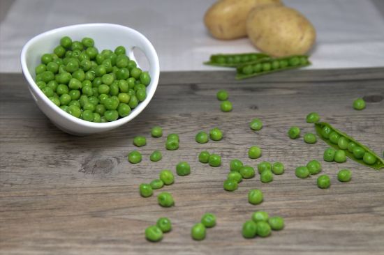 Bild von Erbsen mit der Beschreibung mittelfein