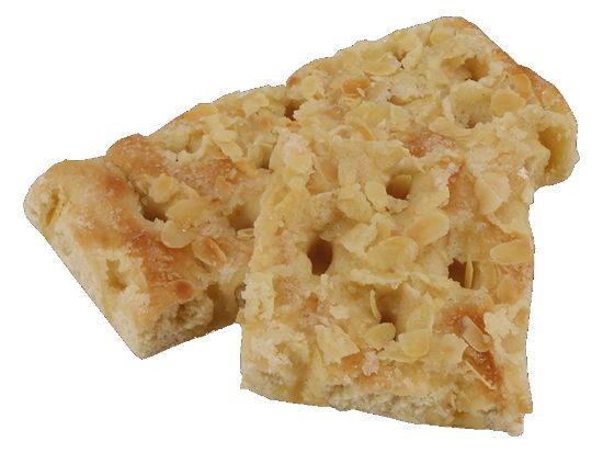 Bild von Butter Mandel Kuchen mit der Beschreibung Butterkuchen, fertig gebacken, tiefgefroren.