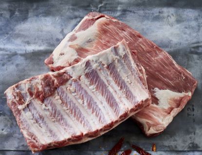 Bild von Spare Ribs ( Kotelettrippen ) mit der Beschreibung ungewürzt, in Lagen, gefr.