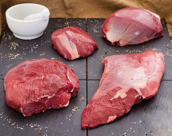 Bild von Hirschkeule o Kn. o.Silberhaut mit der Beschreibung 4er Schnitt  / vac.Polen