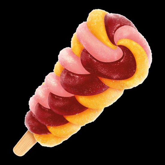 Bild von Twister Freeze mit der Beschreibung Swirls aus Pfirsichwassereis treffen auf erfrischende Orange und Himbeere