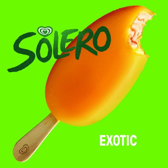 Bild von Solero Exotic mit der Beschreibung Vanilleeis, durchzogen und umhüllt mit Exotic-Frucht-Sorbet.