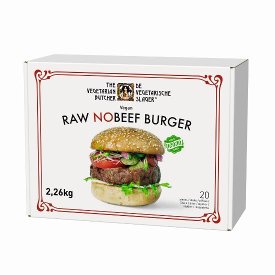 Bild von TVB Raw No Beef Burger mit der Beschreibung Veganes Patty auf Soja Basis