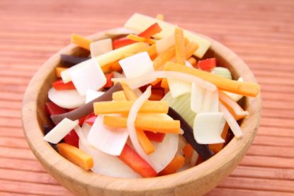 Bild von Gemüsemischung Asiatische Art mit der Beschreibung Bohnenkeimlinge, Porree, Karotten, Paprika, Zwiebeln, Bambus, Black
Fu