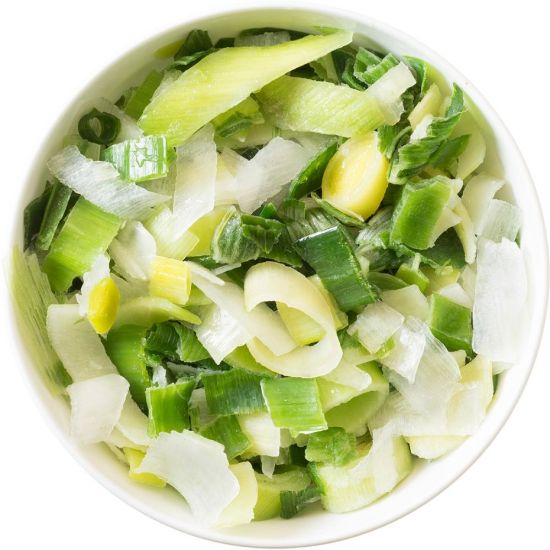 Bild von Porreescheiben mit der Beschreibung 50/50%, grün/weiß (Tifa)