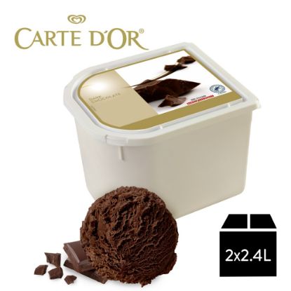 Bild von CD Dunkle Schokolade mit der Beschreibung Fein herbe Schokoladeneiscreme.