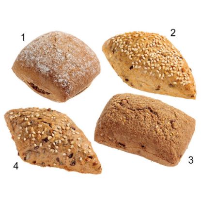 Bild von Mini-Brötchen-Mischkiste mit der Beschreibung Rustikal, 4-fach sortiert