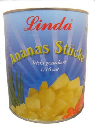Bild von Ananas-Stücke    1/16 Cut mit der Beschreibung ATG:3060 g