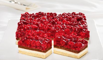 Bild von Himbeer-Sahne-Schnitte mit der Beschreibung 2500g, vorgesch.20 St (P536)