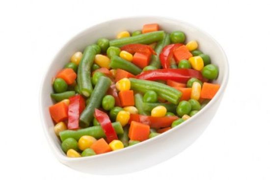Bild von Balkan Gemüsemischung mit der Beschreibung Mais, Karotten, Erbsen, Paprika rot, Brechbohnen