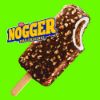 Bild von Nogger Original mit der Beschreibung Eis mit Vanillegeschmack und Schokoladeneis-Kern, mit einer nussigen Kakaoglasur.