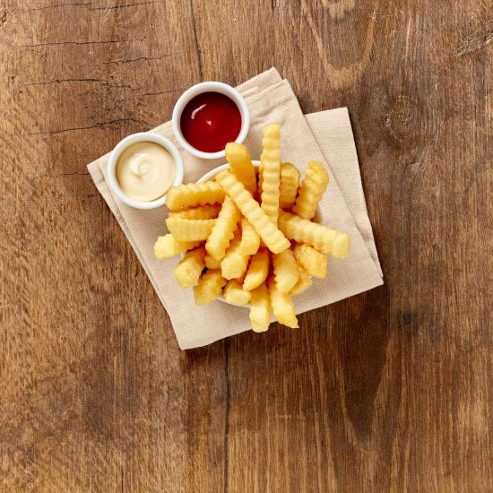 Bild von Pommes Cringel Cut mit der Beschreibung TIFA Wellenschnitt