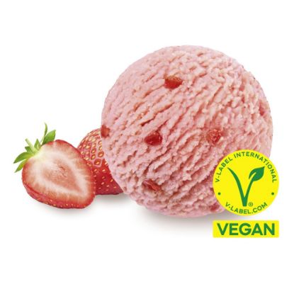 Bild von CD Erdbeer Sorbet vegan mit der Beschreibung Erdbeersorbet mit Erdbeerstückchen.