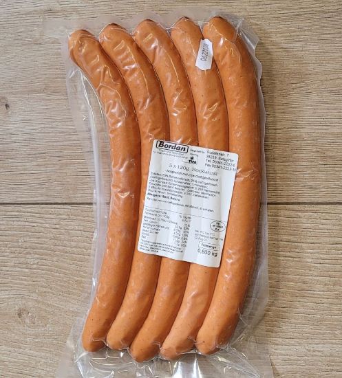 Bild von Bockwurst, 120g mit der Beschreibung 5er vac. -Bestellartikel-