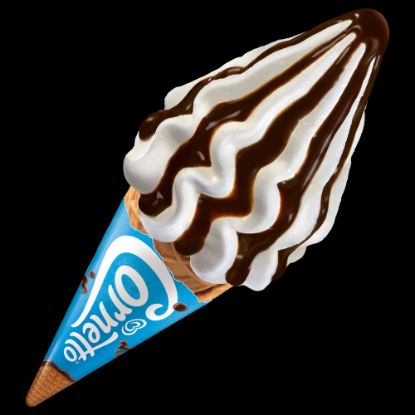 Bild von King Cornetto Vanille mit der Beschreibung Cremiges Vanilleeis mit einem Spritzer Schokosauce in einer knusprigen Cornetto-Waffel.
